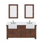 Paisley 72 In. Carrara White Marble Countertop with Oil-Rubbed Bronze Pulls and Knobs Vanity