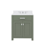 Madison 30 In. Carrara White Marble Countertop with Chrome Pulls and Knobs Vanity