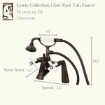 3-Handle Vintage Claw Foot Tub Faucet F6-0003 with Hand Shower and with Varity of Handles