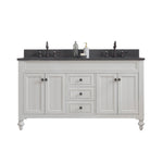 Potenza 60 In. Blue Limestone Countertop with Oil-Rubbed Bronze Pulls and Knobs Vanity