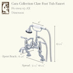 3-Handle Vintage Claw Foot Tub Faucet F6-0004 with Hand Shower