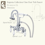 3-Handle Vintage Claw Foot Tub Faucet F6-0013 with Hand Shower