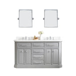 Palace 60 In. Quartz Countertop with Chrome Pulls and Knobs Vanity