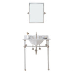 Empire 30 In. W. Single Wash Stand, P-Trap, and Carrara White Marble Countertop with Oval Basin in - Multiple Finish Available to Choose