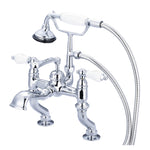 3-Handle Vintage Claw Foot Tub Faucet F6-0004 with Hand Shower