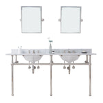 Embassy 72 In. W. Double Wash Stand, P-Trap, and Carrara White Marble Countertop with Oval Basins- Multiple Finish Available to Choose