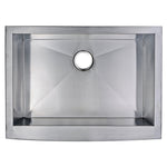 30 In. X 22 In. Zero Radius Single Bowl Stainless Steel Hand Made Apron Front Kitchen Sink
