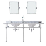 Empire 72 In. W. Double Wash Stand, P-Trap, and Carrara White Marble Countertop with Oval Basins - Multiple Finish Available to Choose