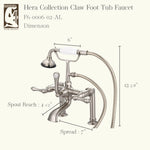 3-Handle Vintage Claw Foot Tub Faucet F6-0006 with Hand Shower