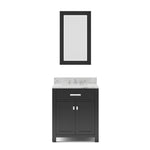 Madison 30 In. Carrara White Marble Countertop with Chrome Pulls and Knobs Vanity