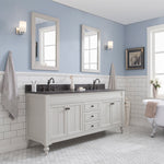 Potenza 72 In. Blue Limestone Countertop with Oil-Rubbed Bronze Pulls and Knobs Vanity