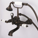 3-Handle Vintage Claw Foot Tub Faucet F6-0010 with Hand Shower